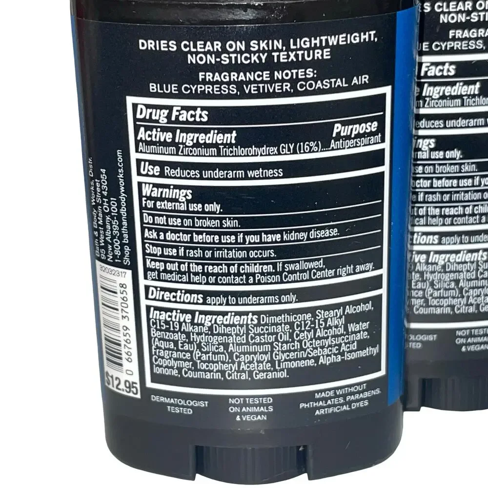 Lot of 3 Bath Body Works Ocean Antiperspirant Deodorant Men Care Stick BBW New